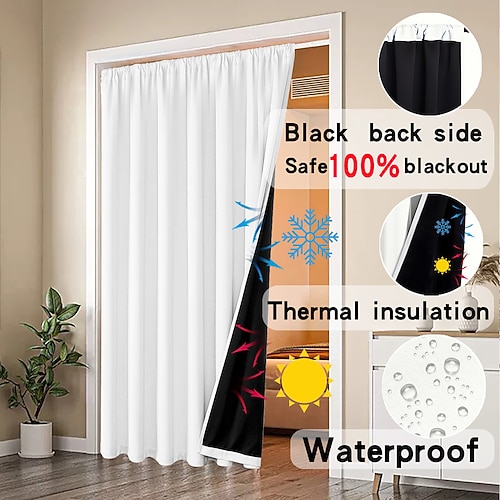 Vorhänge, einfarbig, Verdunkelungsvorhang, moderne, minimalistische, wärmeisolierte Vorhänge für Wohnzimmer, Schlafzimmer, Balkon, Türöffnung, Umkleidekabine, fertige Fensterbehandlung Image
