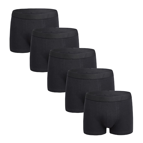 Herren 5er-Pack Boxerslips Unterwäsche Basic Slips Boxershorts Baumwolle Bequem Einfarbig Mittlere Taille 5 Pack-A 5 Pack-B Image