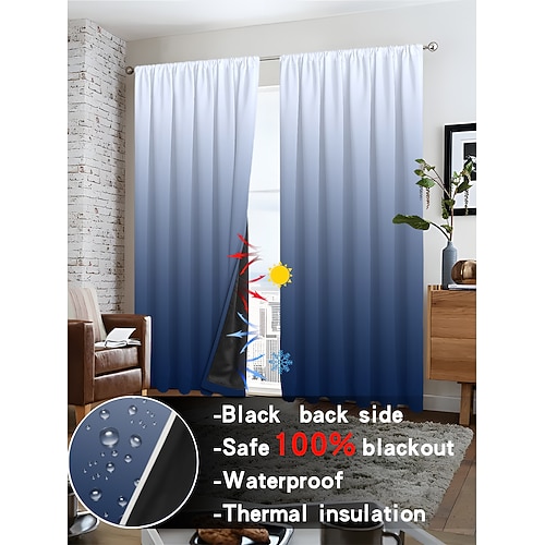 Vorhangvorhänge 2025, neue 3D-gedruckte Verdunkelungsvorhänge, vollständige Lichtblockierung mit beschichteter Rückseite, moderne Fenstervorhänge für Schlafzimmer oder Wohnzimmer Image