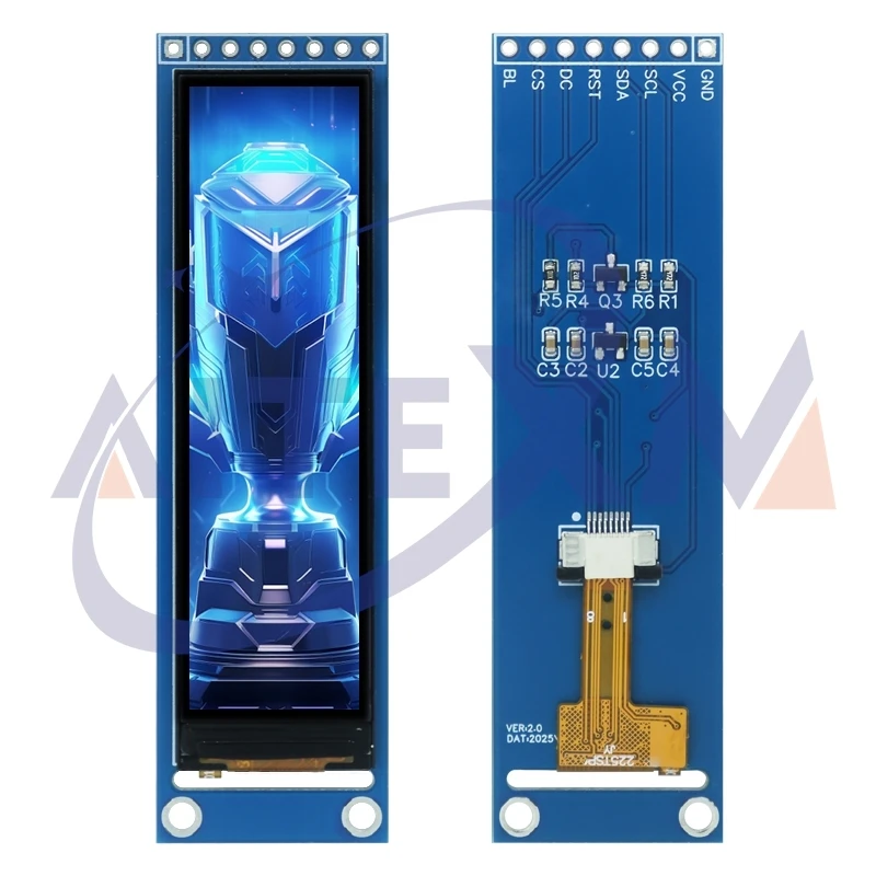 AITEXM ROBOTER 2,25-Zoll-TFT-LCD 2,8 V-3,3 V ST7789 Kleiner Bildschirm 76 * 284 Modul LCD Vollansicht SPI Farbbildschirm Image