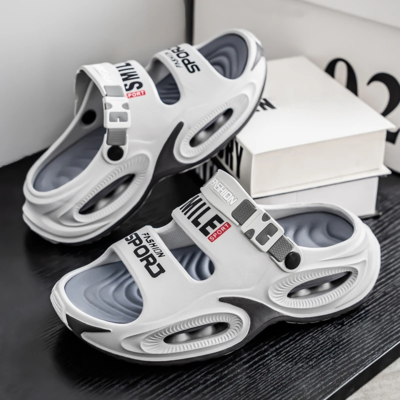 Sommer Neue herren Outdoor Hausschuhe Strand Sandalen Komfortable Weiche Rutschen Clogs Männer Casual Schuhe Garten Schuhe Männliche Strand Hausschuhe Image