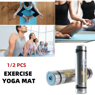 71 x 20 Zoll dicke EVA-Yogamatte, 6 mm, feuchtigkeitsbeständig, multifunktional, leicht, Aluminium, Outdoor-Camping-Picknickmatte