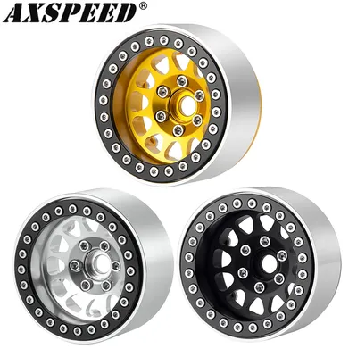 AXSPEED 1,9 Beadlock-Räder Felgen Deep Dish Negative Offset 10 mm Radnabe für 1/10 RC Crawler Car SCX10 TRX4 D90 VS4-10 Gen8 MST