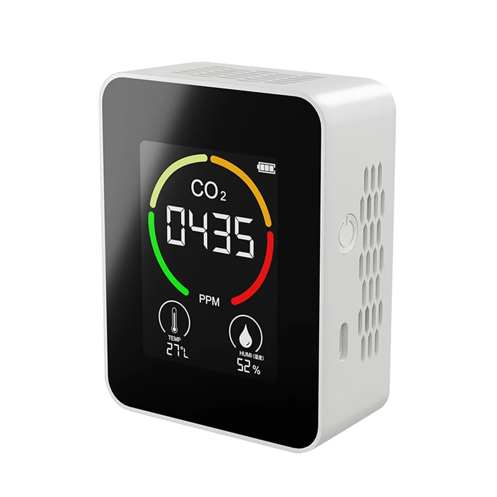 Tragbarer CO2-Detektor für den Innenbereich, multifunktionales Thermohygrometer, digitaler Heimluftdetektor, intelligenter Luftqualitätsanalysator-Monitor Image