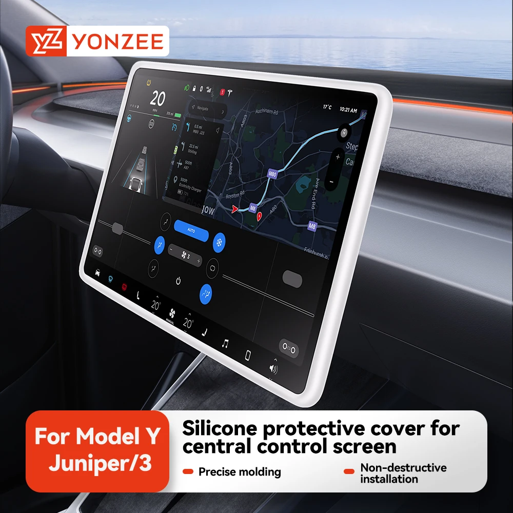 YZ Für Tesla Modell 3 Y Highland Juniper 2025, Silikon-Schutzverkleidung, interne Rückspiegelabdeckung, zentrale Steuerung, Navigation Image