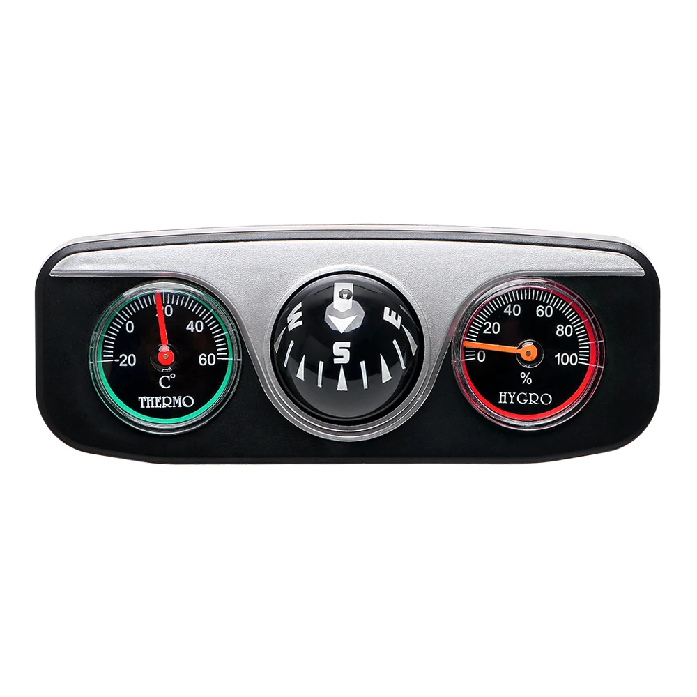 Auto-Ornamente für Auto, Boot, Fahrzeuge, Kompass, Thermometer, Hygrometer, Auto-Styling, Innenzubehör, 3-in-1-Führungskugel Image