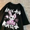 Rosa Ragdoll Kaninchen Harajuku Print T-Shirt Männer Lose Oversize Kleidung Hip Hop Casual Kurzarm S-XXXL Baumwolle T-Shirt Paar