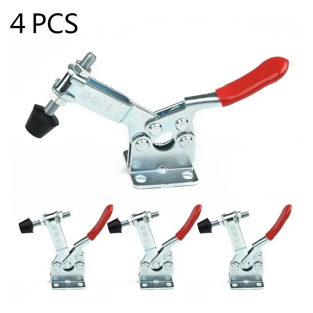 4PCS GH-201B Quick Release Toggle Clamp 100kg Horizontale Schellen Verriegelung Hebel Verschluss Hand Werkzeug Holzbearbeitung Fix Clip Werkzeug Image