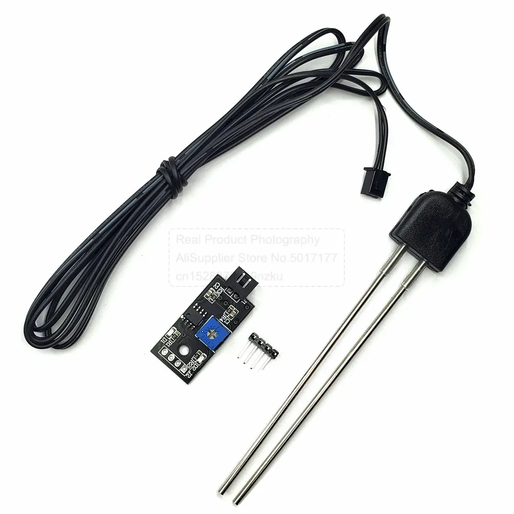 Soil Moisture Sensor Hygrometer Detection Humidity Sensor Module with Corrosion Resistant Probe 1.3M Long Cable for Arduino Image