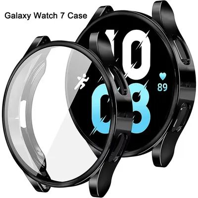 Weiche Silikonhülle aus Glas für Samsung Galaxy Watch 7 40 mm 44 mm Smart Watch Displayschutzfolie Bumper Shell für Galaxy Watch 7 Cover