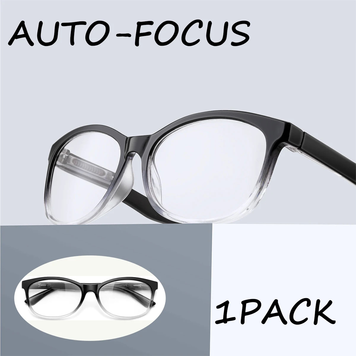 1 Packung Autofokus-Lesebrille, leichter PC-Rahmen, Unisex-Design, ideal für den Computergebrauch und perfekte Geschenkauswahl Image