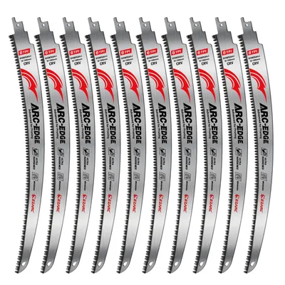 10pcs 15inch Wood Pruning Saw Blades, Japanese Teeth Reciprocating Saw Blades, 380mm 6TPI Arc Edge Saw Blades for Tree Trimming