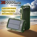 80000mAh di grande capacità portatile energia solare esterna mobile 4 in 1 cavi integrati display digitale a LED per iPhone Samsung Xiaomi