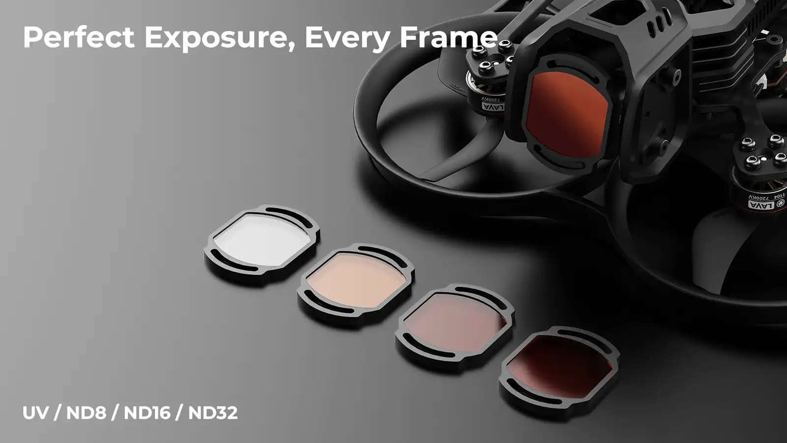 BETAFPV O4 Pro ND Filter Set (UV/ND8/ND16/ND32) für DJI O4 Pro Kamera – FPV Kamera Objektiv Schutz Abdeckung