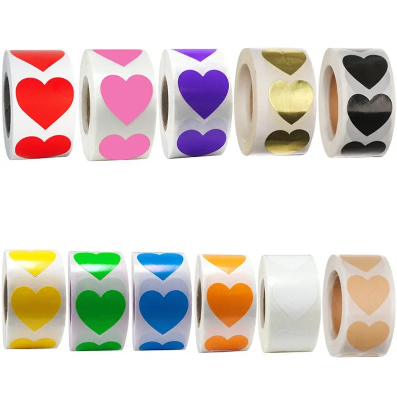 Herzförmige Aufkleber-Etiketten, bezaubernde Briefpapier-Siegel für Kinder, Scrapbooking, Geburtstag, Hochzeit, Dekorationen, Spielzeug, Geschenke, Kinder Image