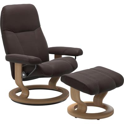 Relaxsessel STRESSLESS "Consul", braun (chocolate paloma), B:76cm H:100cm T:71cm, Leder BATICK: BATICK ist ein leicht korrigiertes, durchgefärbtes und genarbtes Möbelleder, bei dem die meisten Unebenheiten und Spuren in der Regel entfernt wurden.,... Image