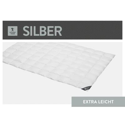 Daunenbettdecke SPESSARTTRAUM "Silber", weiß, B:135cm L:200cm, Bezug: 100% Baumwolle. Füllung: 100% Daunen, Bettdecken, hergestellt in Deutschland, allergikerfreundlich Image