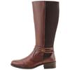 Weitschaftstiefel SHEEGO, Damen, Gr. 39, braun (dunkelbraun), Leder, Schuhe