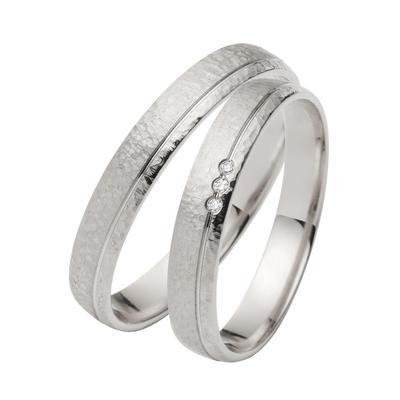 Trauring FIRETTI "Schmuck Geschenk Gold 750 Hochzeit Ehering "LIEBE" Gr. 60, weiß (weißgoldfarben), Fingerringe, 60, ohne Brillanten, Weißgold 375, 3,5mm, Made in Germany, wahlweise mit oder ohne Brillanten Image