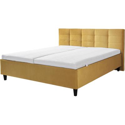 Polsterbett ALINA "Ricardo", gelb (gelb xbo 5), B:176cm H:102cm L:213cm, Struktur fein XBO (100% Polyester), Betten, Füße schwarz Image