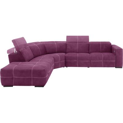 Ecksofa EGOITALIANO "Sauvanne, Designsofa der Extraklasse, elegant und bequem", pink (fuchsia), B:300cm H:100cm T:274cm, Sofas, wahlweise mit elektrischer Relaxfunktion, Kopfteilverstellung Image