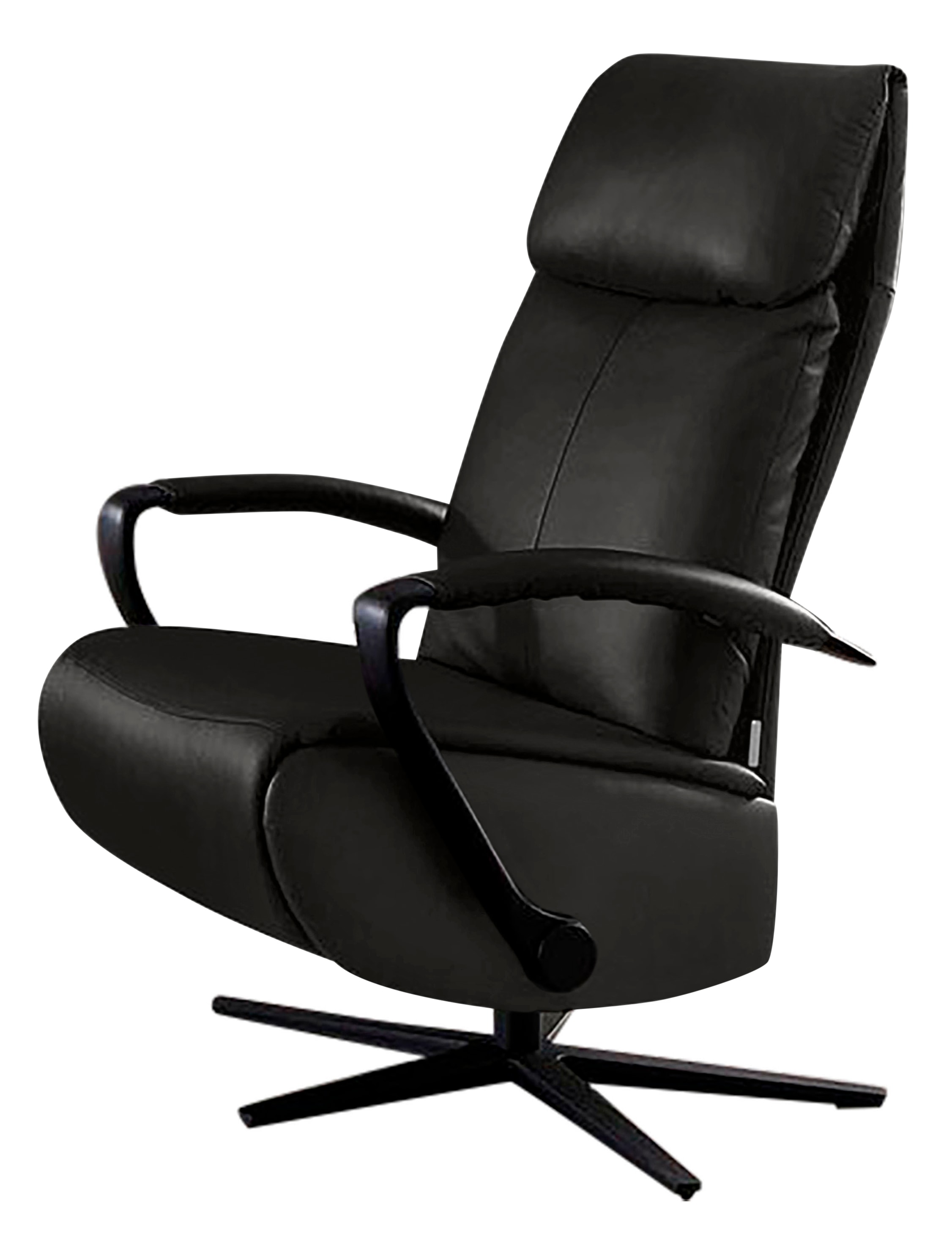 Relaxsessel W.SCHILLIG "rumbaa", schwarz (schwarz z59), B:68cm H:113cm T:83cm, Longlife Xtra-Leder Z59: Glattleder mit modischer Prägung. Hautstärke 0, 9 - 1, 1 mm, Sessel, Relaxsessel, wahlweise mit Doppelmotor, in Größen S, M & L, mit 5-Sternfuß