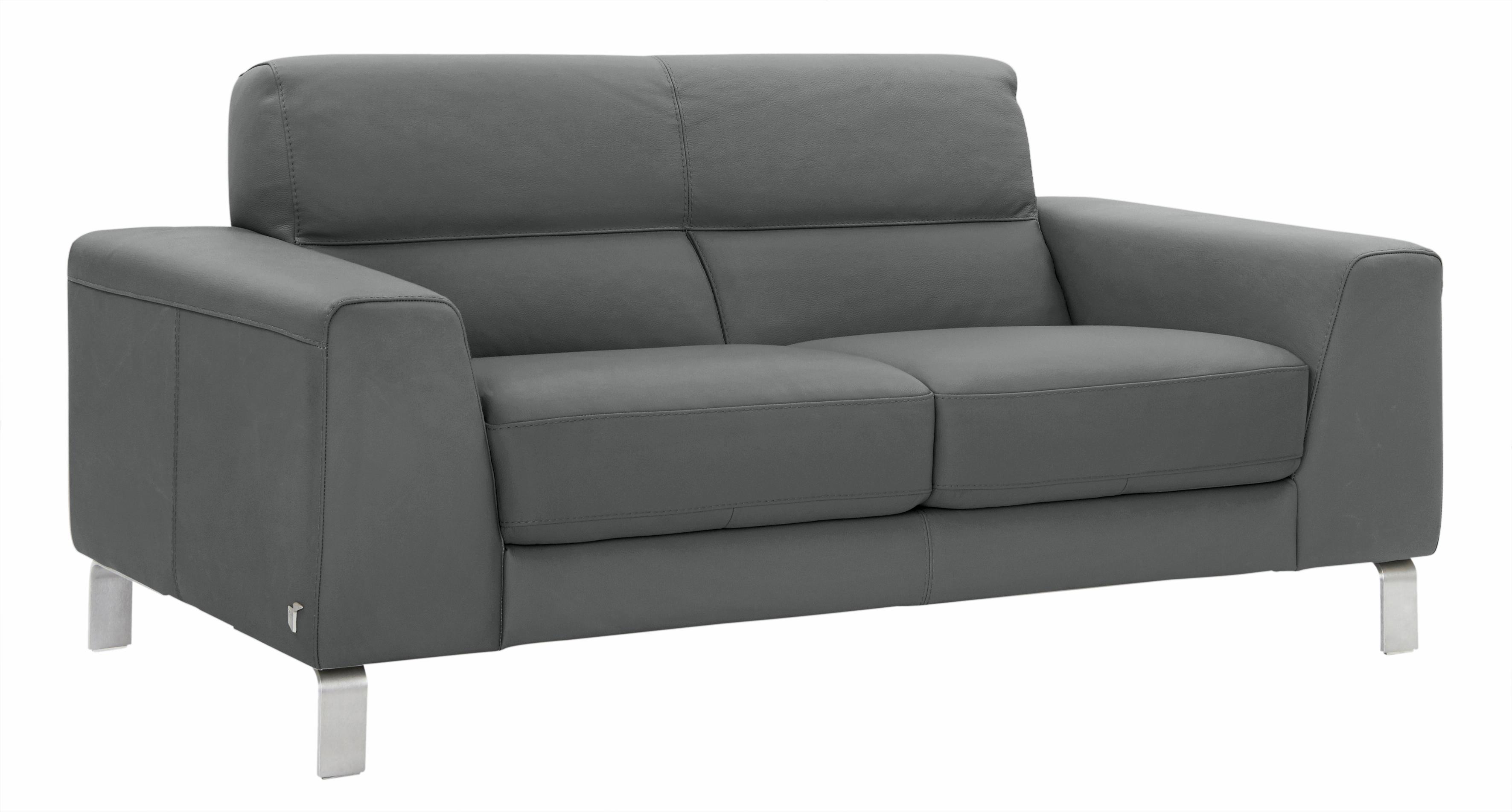 2,5-Sitzer CALIA ITALIA "Simon, hoher Sitzkomfort, modern und elegant, italienisches Designsofa", grau, B:202cm H:81cm T:94cm, Leder SORRENTO - 100% Leder;Leder BULL - 100% Leder, Sofas, in zwei Lederqualitäten, Topseller