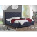 Polsterbett MAINTAL, blau, B:148cm L:214cm, Bezug Bettgestell: Kunstleder (100% Polyurethan), Betten