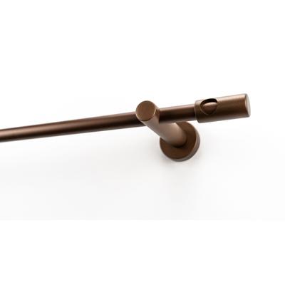 Gardinenstange GARESA "PANDRI", braun (bronzefarben), L:260cm Ø:20mm, Holzwerkstoff, Metall, Gardinenstangen, Vorhanggarnitur, verlängerbar, gerader Knopf mit Ausschnitt Image