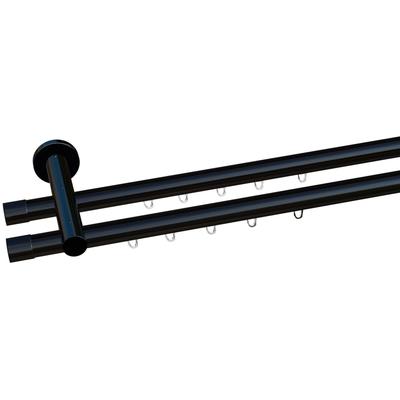 Gardinenstange INDEKO "Consul", schwarz, L:250cm Ø:20mm, Aluminium, Gardinenstangen, Innenlauf Komplett-Set inkl. Gleitern und Montagematerial Image