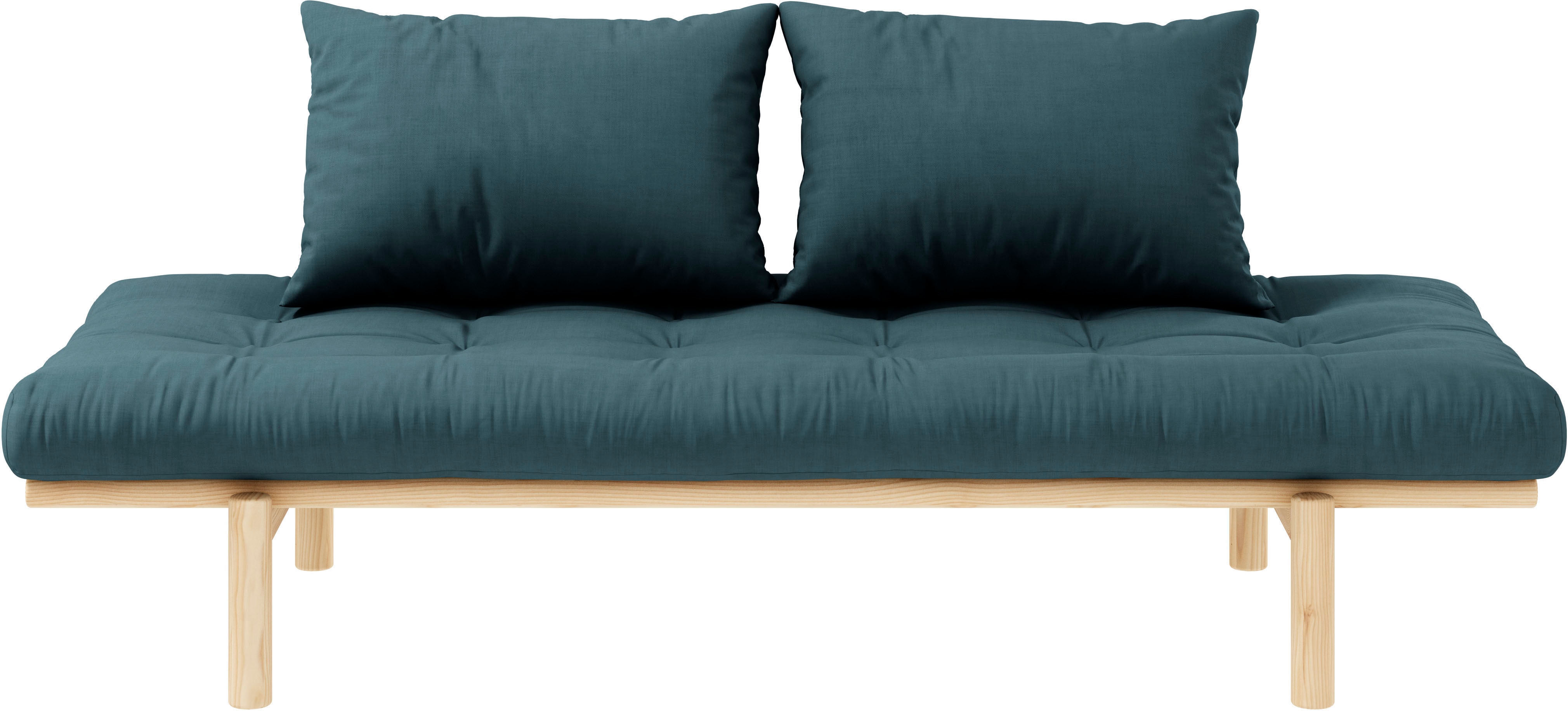 Daybett KARUP DESIGN "Pace", blau (petrolblau), B:200cm H:37cm L:200cm, Daybetten, aus massiven Kiefernholz, inkl. Futonmatratze