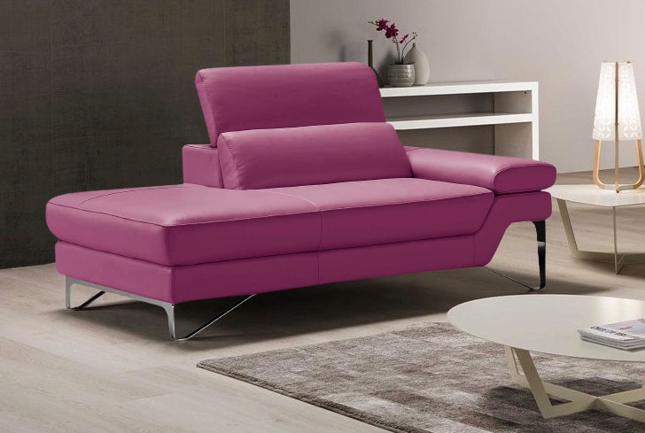 Ottomane EGOITALIANO "Princess, elegantes Designsofa mit erstklassigem Sitzkomfort", lila (violett), B:177cm H:95cm T:108cm, Leder NUVOLE (Echtes Rindsleder). Halbnatürliches, halbnarbiges Rindsleder mit einer natürlichen Körnung von 1, 2 bis 1, 4...