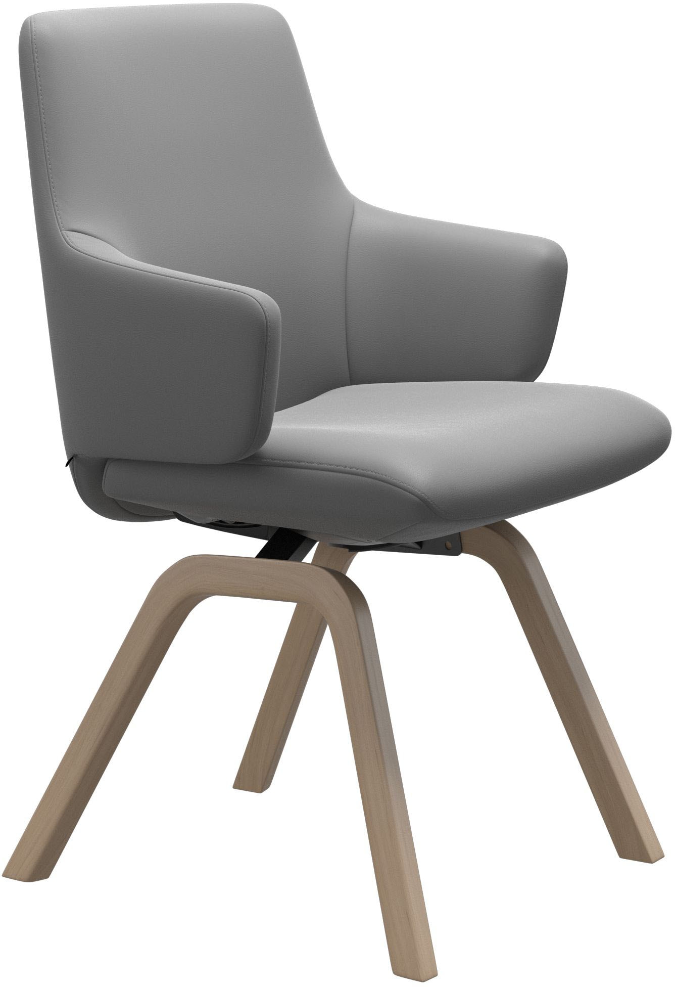 Polsterstuhl STRESSLESS "Laurel", grau (wild dove batick, walnuss), B:58cm H:92cm T:59cm, Leder BATICK: BATICK ist ein leicht korrigiertes, durchgefärbtes und genarbtes Möbelleder, bei dem die meisten Unebenheiten und Spuren in der Regel entfernt... Image