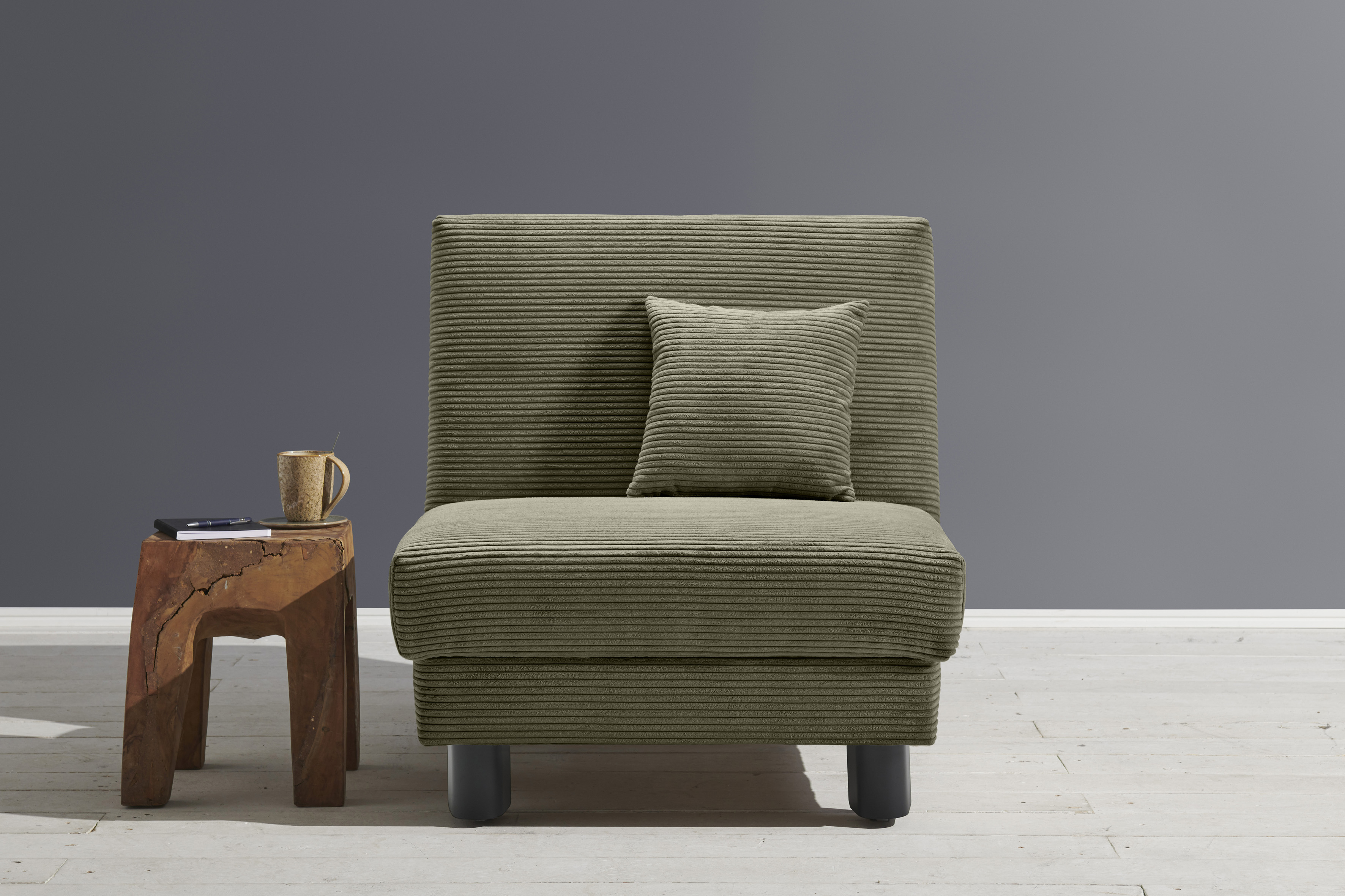 Sessel ELL + ELL "Enny", grün, B:85cm H:90cm T:100cm, 92% Polyester 8% Nylon, Sessel, Schlafsessel Einzelsessel