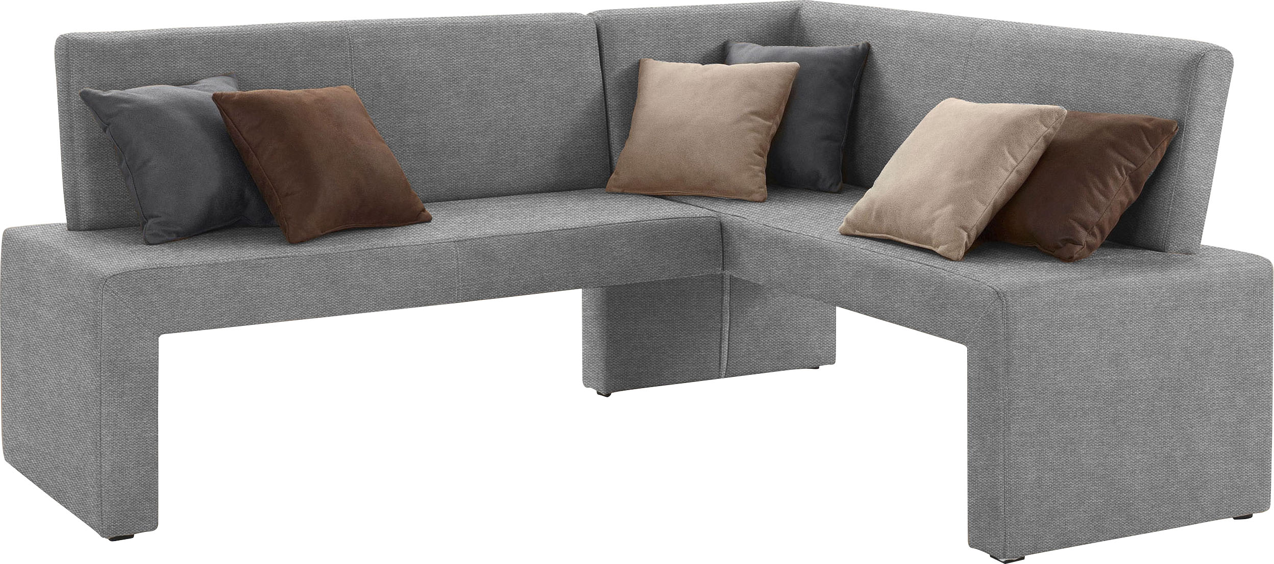 Eckbank HOME AFFAIRE "Barcelona", grau (hellgrau (capulet 4003)), B:200cm H:88cm T:160cm, Holzwerkstoff, Massivholz, Polyester, Sitzbänke, In verschiedenen Stoffen und Farben Image