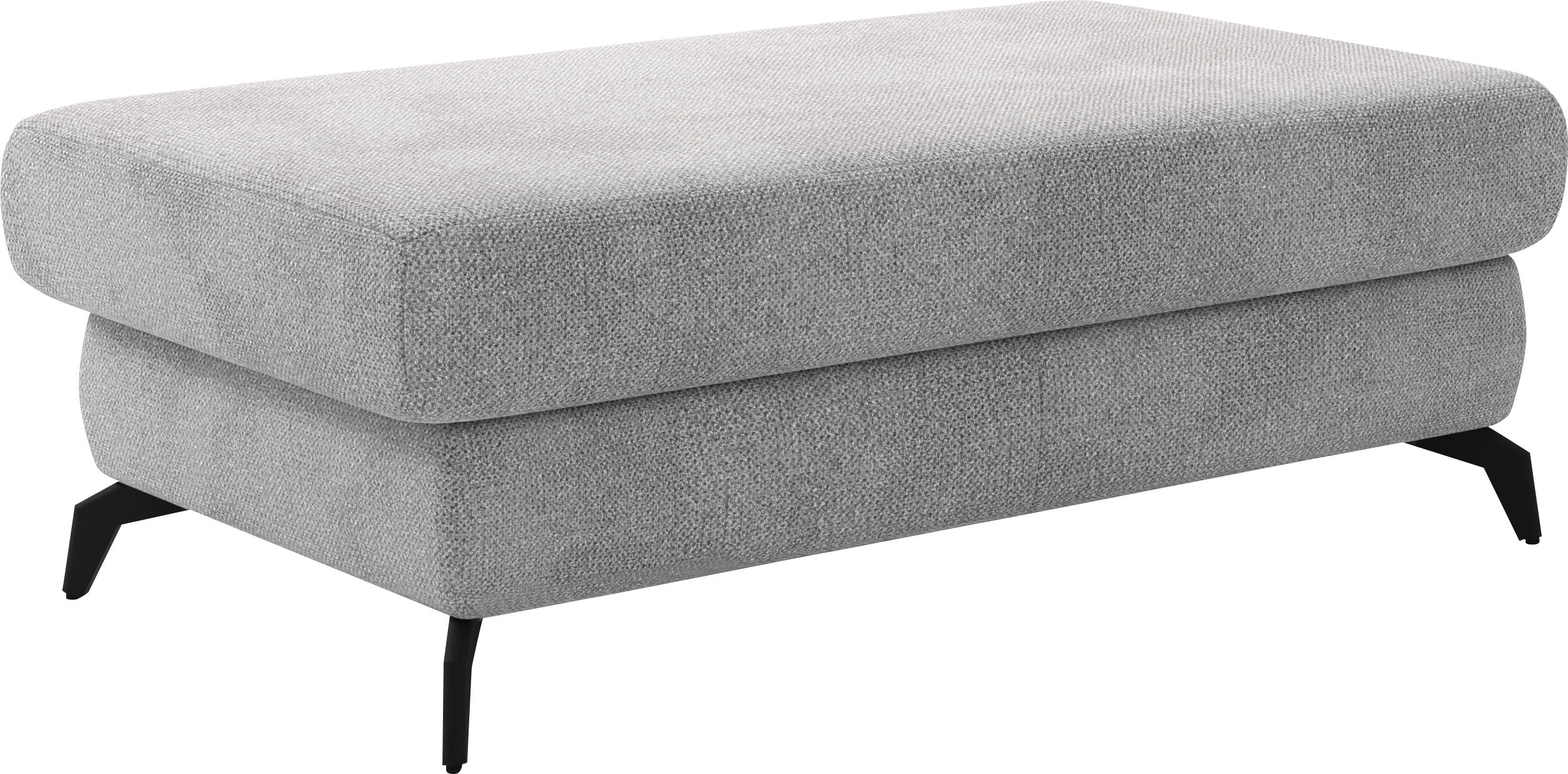 Polsterhocker SIT & MORE "Bolero", silber, B:121cm H:45cm T:67cm, 95%Polyester 5%Polyamid, Hocker