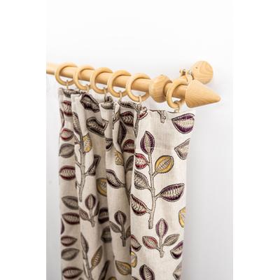 Gardinenstange GARESA "Evi", braun (buchefarben), L:130cm, Holzwerkstoff, Gardinenstangen, Vorhanggarnitur Holz, verlängerbar, Wandmont.,mit Ringe/2 Lauf Gleiter Image