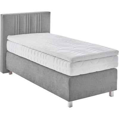 Boxspringbett, grau, B:105cm L:210cm, Bezug: 100% Polyester, Polsterung: 100% Polyester, WESTFALIA SCHLAFKOMFORT, Komplettbetten, Boxspringbett, wahlweise mit Bettkasten und Topper Image