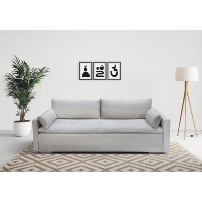 Schlafsofa INOSIGN "Andrea", beige, B:218cm T:96cm, 100%Polyester, Sofas, mit Boxspringaufbau, Bettfunktion & Bettkasten, Dauerschlafsofa Image
