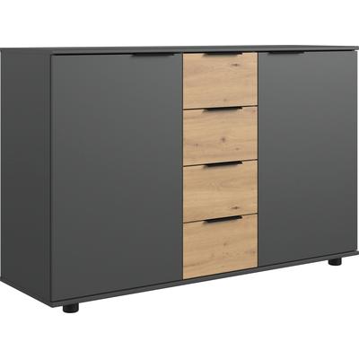 Kombikommode WIMEX "Gibraltar", grau (artisan, eiche, nachbildung, graphit), B:130cm H:83cm T:41cm, Holzwerkstoff, Sideboards, in 2 Breiten Image