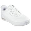 Slip-On Sneaker SKECHERS "UNO CTL", Damen, Gr. 39, weiß, Lederimitat, Mesh, sportlich, Schuhe, Freizeitschuh, Schnürschuh mit elastischen Schnürsenkeln