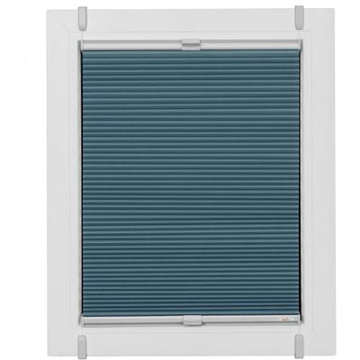 Wabenplissee SUNLINES "One Size Style Honeycomb VD", blau (blau, grau, grau), B:100cm H:210cm, Obermaterial: 85% Polyester, 15% sonstige Fasern, Plissees, Zubehörfarbe grau, zum Klemmen Image