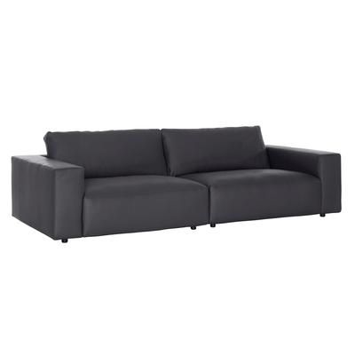 Big-Sofa MUSTERRING "LUCIA", schwarz (nero bax), B:292cm H:81cm T:124cm, Flachgewebe FLORIS (100% Polyester), Flachgewebe VALMONT (60% Baumwolle/ 40% Leinen), Microfaser CRONA (100% Polyester), Sofas, in vielen Qualitäten und 4 unterschiedlichen... Image