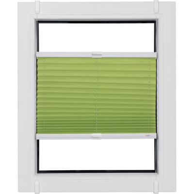 Plissee SUNLINES "Budget Crush", grün (grün, weiß), B:80cm H:100cm, Obermaterial: 85% Polyester, 15% sonstige Fasern, Plissees, Klemmfix, crushed Image