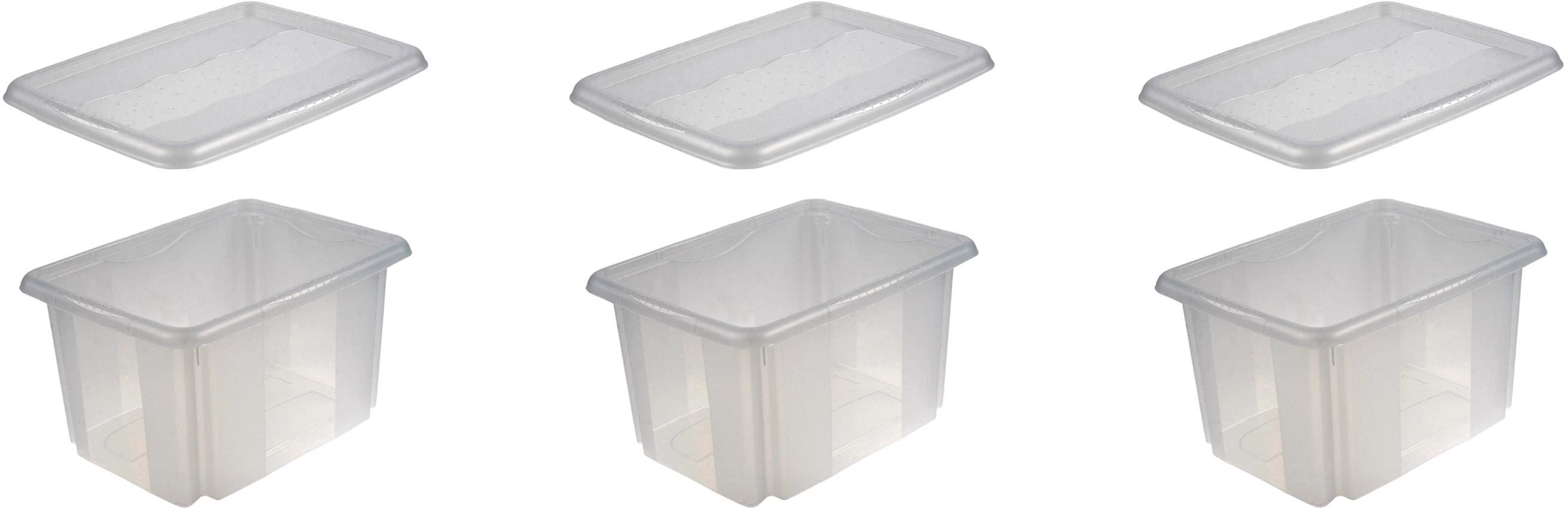 Organizer KEEEPER "emil", transparent, B:28,5cm H:20,5cm T:38cm, Polypropylen, Aufbewahrungsboxen, Aufbewahrungsbox, 15 L, mit Deckel, hochwertiger Kunststoff