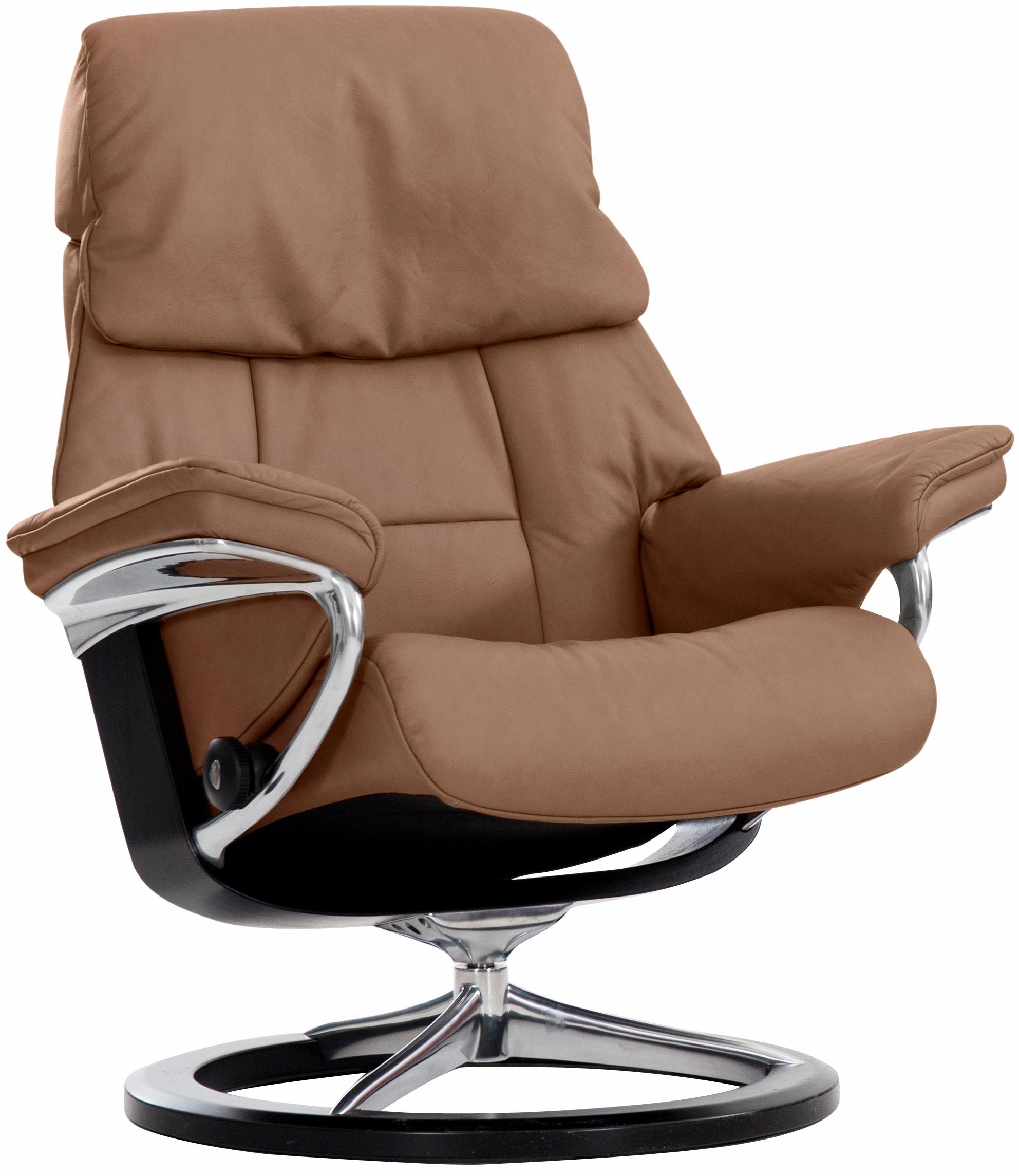 Relaxsessel STRESSLESS "Ruby", braun (copper paloma), B:76cm H:100cm T:75cm, Leder PALOMA: durchgefärbtes Semianilin-Möbelleder;Leder BATICK: durchgefärbtes und genarbtes Möbelleder, Sessel, Relaxsessel, mit Signature Base, Größe S, Gestell Eiche,...