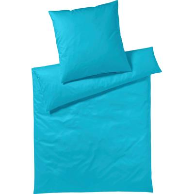 Bettwäsche YES FOR BED "Pure & Simple Uni in Gr. 135x200, 155x220 oder 200x200 cm", blau (türkis), B/L: 155cm x 220cm, , Mako-Satin, B/L: 80cm x 80cm, Mako-Satin, Obermaterial: 100% Baumwolle, Bettwäsche, Bettwäsche aus Baumwolle, zeitlose...
