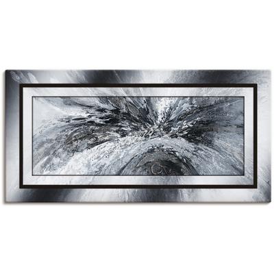 Wandbild ARTLAND "Schwarz - weiß abstrakt 1", schwarz (farbe bild(er): schwarz), B:40cm H:20cm, Bilder, als Alubild, Outdoorbild, Leinwandbild, Poster in verschied. Größen Image