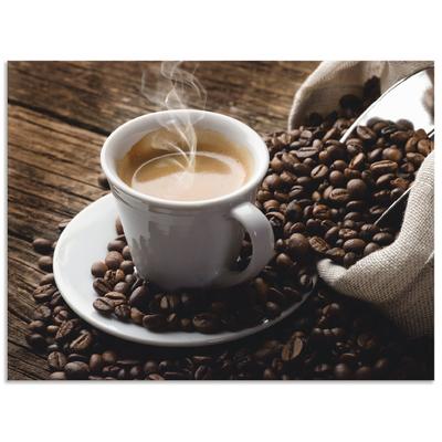 Wandbild ARTLAND "Heißer Kaffee - dampfender Kaffee", braun (farbe bild(er): braun), B:60cm H:45cm, Bilder, als Alubild, Outdoorbild, Leinwandbild, Poster, Wandaufkleber Image