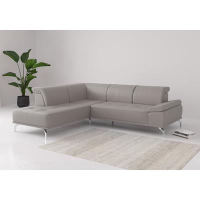 Ecksofa PLACES OF STYLE "Caluna", grau (light grau), B:274cm H:81cm T:235cm, Sofas, Inkl.Sitztiefenverstellung, wahlweise mit Kopf- und Armteilverstellung Image